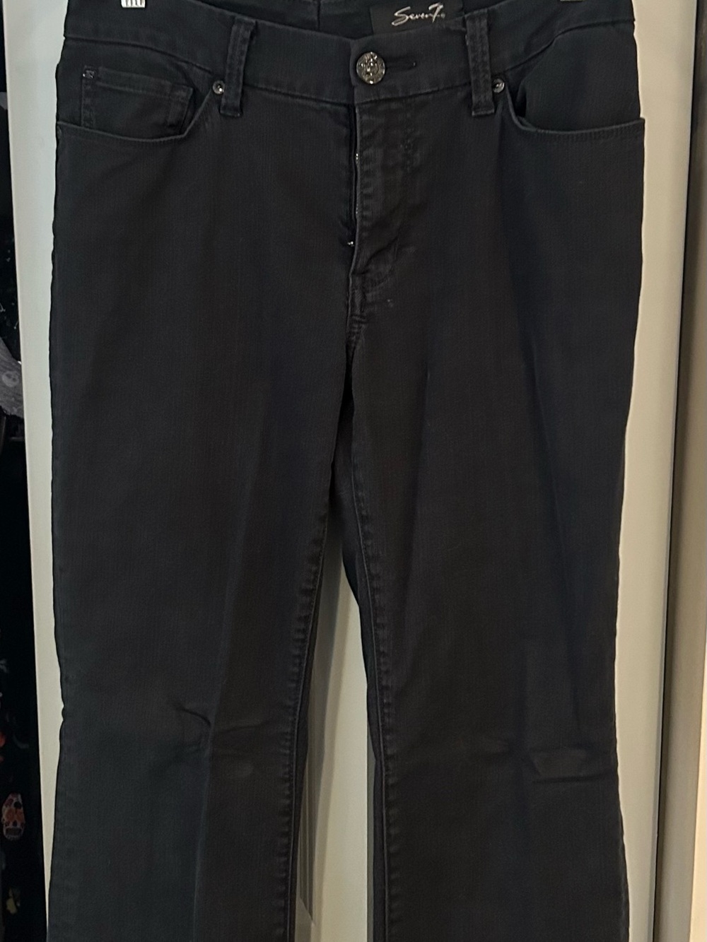 Seven7 Women's Black Straight Leg Jeans